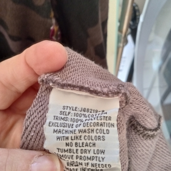 Johnny Was Camouflage Hoodie with Pink Floral Embroidery - Picture 8 of 8